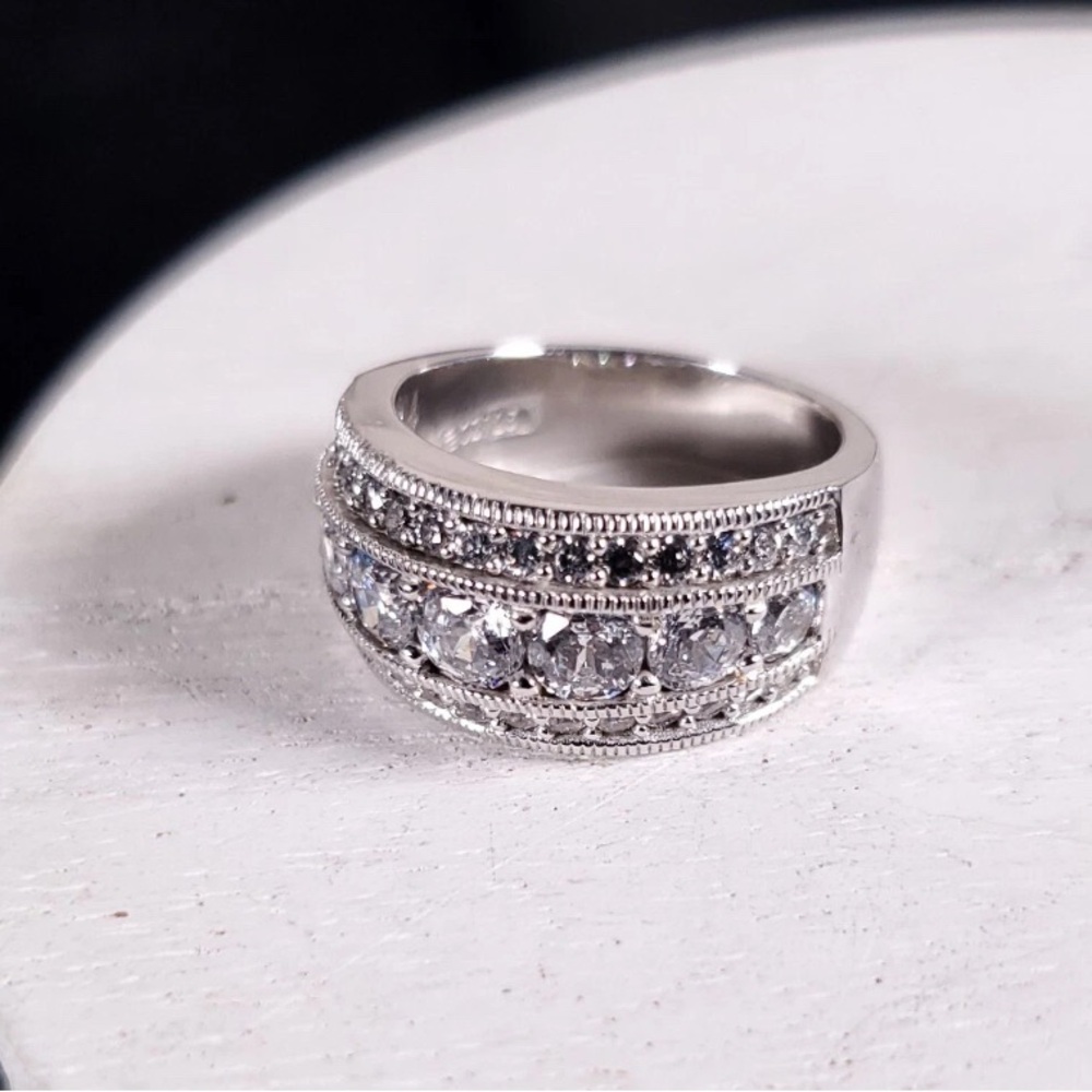 QVC Sterling Silver epiphany diamonique Ring with Sparkling Accents